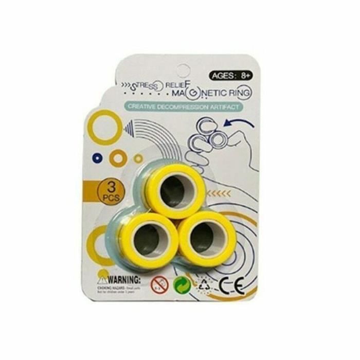 Jouet Anneau Magnétique, Magic ring,Jeu de Décompression, Durable Coloré Dézipper Bracelet Jouet Magique, Soulagement du Stress Joue