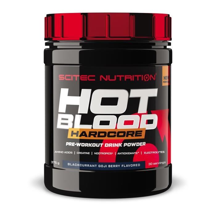Hot Blood Hardcore 375g Scitec Nutrition - Acides Aminés - Créatine - Arginine AKG - Zinc
