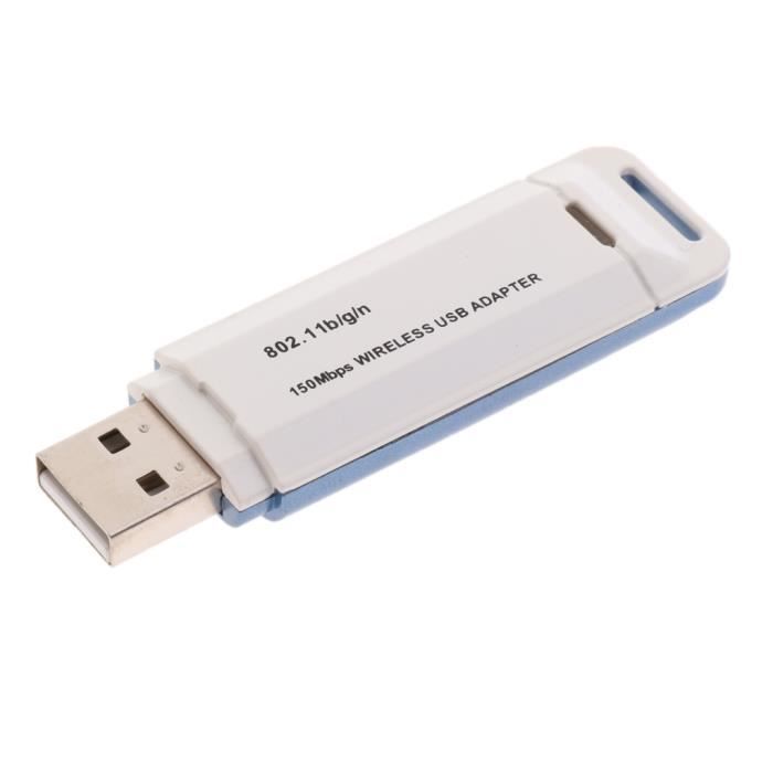 Mini Adaptateur USB Sans Fil Wi-Fi 802.11b / G / N 150Mbps Réseau WALAN Carte Blanc