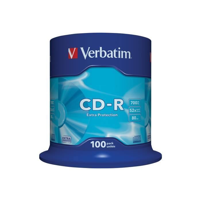 Verbatim 100 x CD-R 700 Mo (80 min) 52x spindle