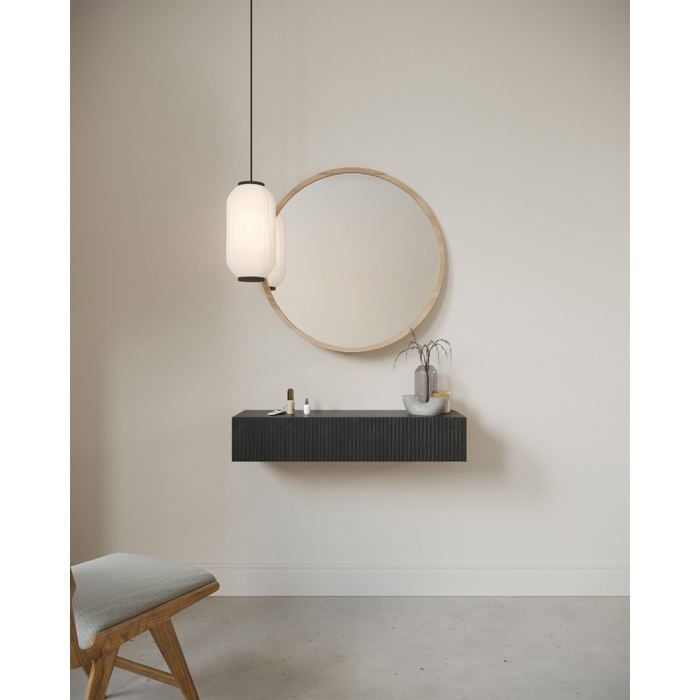 Table console - NOLIE - 90 cm - suspendu avec tiroir - couleur du bois de frêne Portland