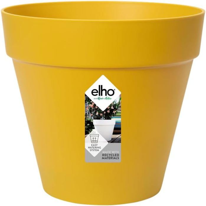 Pot De Fleur Elho Sereh Round 30 • Ø29.5xH25.3cm - Plastique 100% Recyclé - Beige Champignon