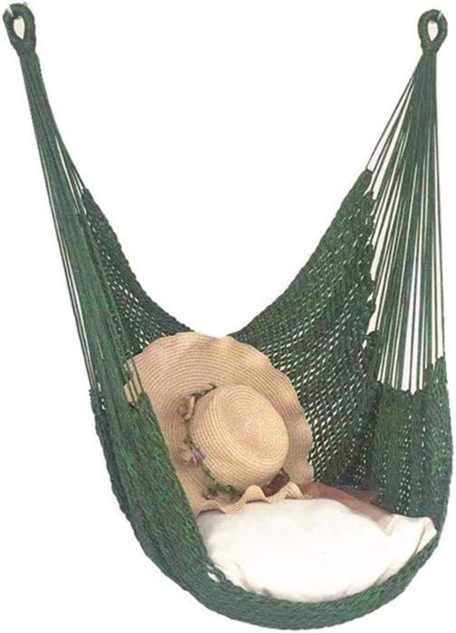 Chaise Hamac Suspendu Corde Balançoire Chaises Suspendues Suspendues en Hamac en Macramé 330 LB Max (Vert)