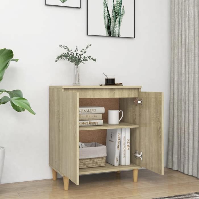 Commode/Buffet contemporain avec pieds en bois chêne sonoma Bois dingénierie LL0000095117