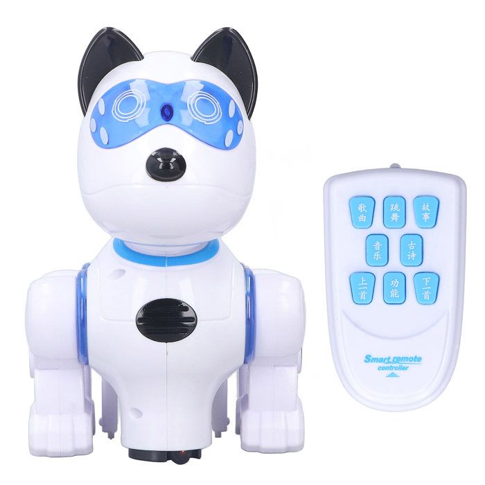 Meilleurs prix pour Chien robot intelligent télécommandé musique légère et cool jouets électroniques pour animaux de compagnie cadeau parfait pour