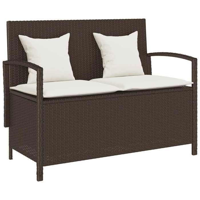 vidaXL Banc de rangement de jardin avec coussin polyrotin - vue 3