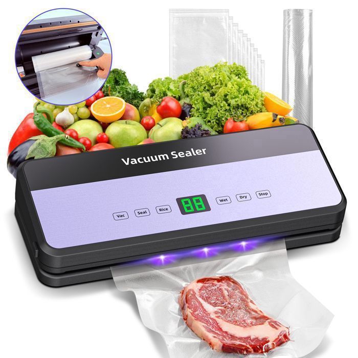 Machine Sous Vide Alimentaire YASHE 5 En 1 - Modes Sec/humide, 60KPa - Pour Conservation, Cuisson Sous Vide