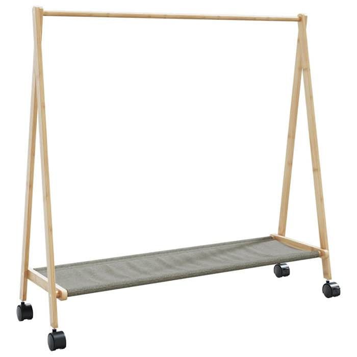 vidaXL Porte-vêtements et étagères et roulettes 106x34x1065cm bambou porte-manteau porte-manteau avec étagère 4008905