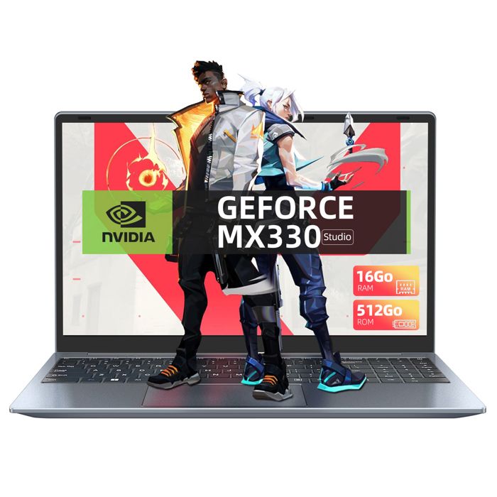 PC portable 156-NVIDIA GeForce MX330 Graphique-Intel Alder Lake N95(jusquà 34GHz)-16Go DDR4 RAM 512 Go SSD -Ordinateur Portable