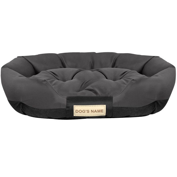 Comparer les prix de Lit Pour Chien EDANTI 80x60 cm Emplacement Pour Nom Imperméable Ovale Noir