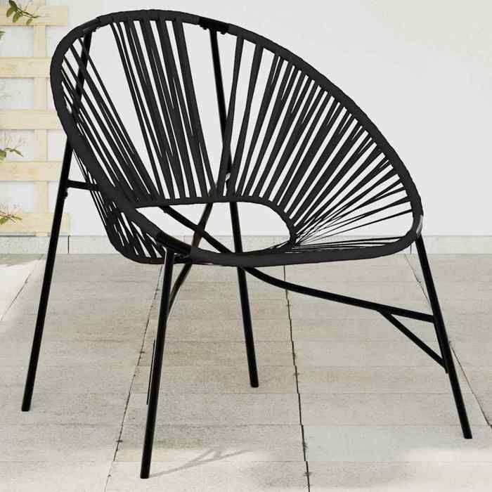 vidaXL Chaise œuf de jardin noir résine tressée chaise oeuf siège de jardin chaise de patio chaise de jardin siège 4009287