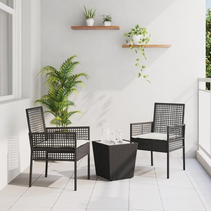 vidaXL Ensemble de Bistro de Jardin Poly Rattan - vue 2