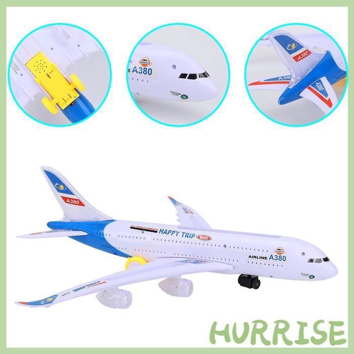 Aircraft jouet Modèle Réduit Davion électrique A380 De 43 Cm De Long Avec Son Et Lumière ~ jeux jouet Avion modèle