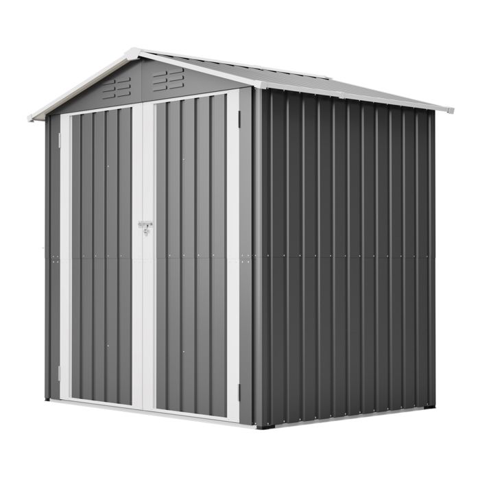 Abri de jardin en métal - 130x142x185 cm - cabanon de rangement jardin exterieur résistant aux intempériesgris