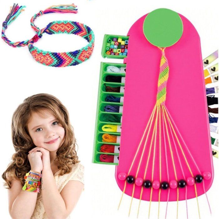 Kit - Création de bracelets damitié pour filles - Machine à tricoter DIY - Fabrication de bijoux - Bracelets faits main -