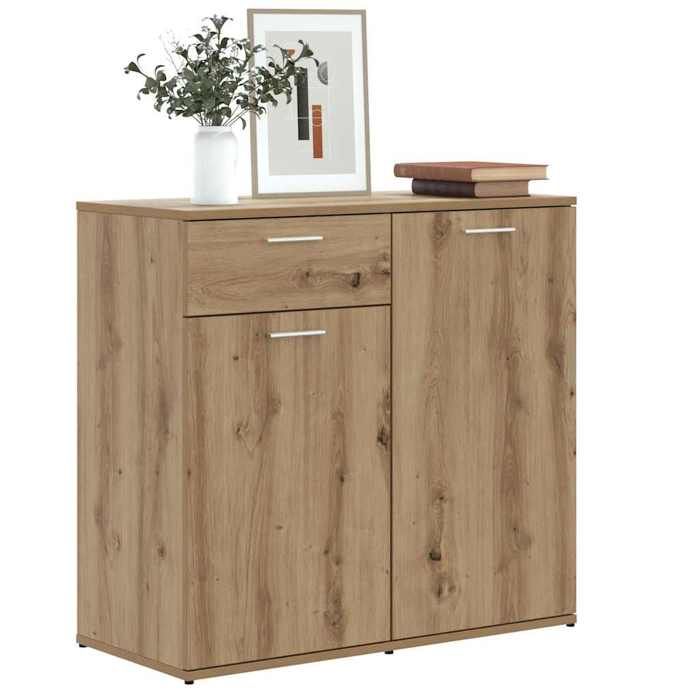 Buffet chêne artisanal - vidaXL - 80x36x75 cm - Bois dingénierie - Facile à nettoyer - Assemblage requis
