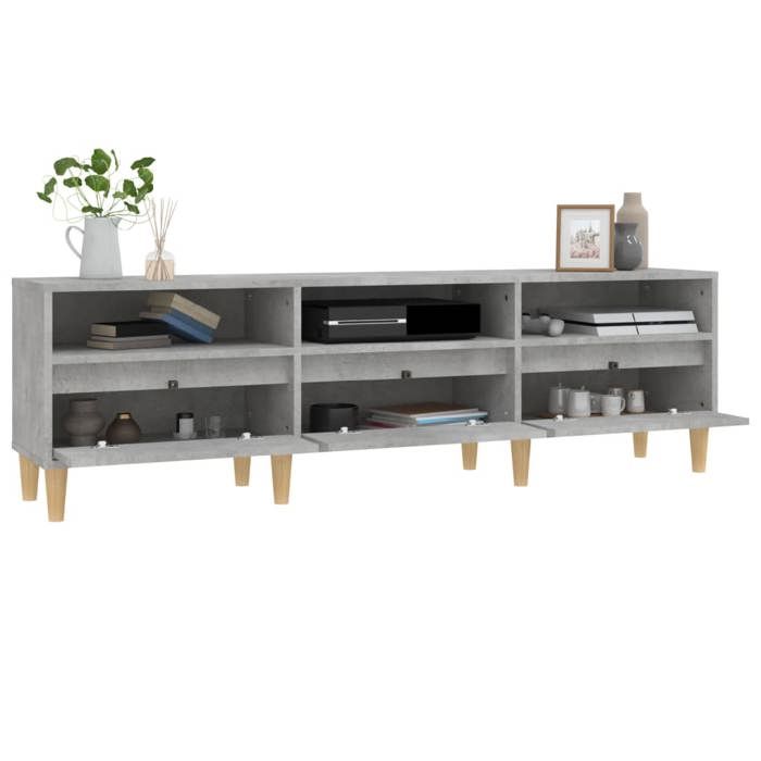 NEUF Armoire TV - Gris - Meuble TV - TABLE TV - gris béton 150x30x44 5 cm - bois dingénierie TT4496