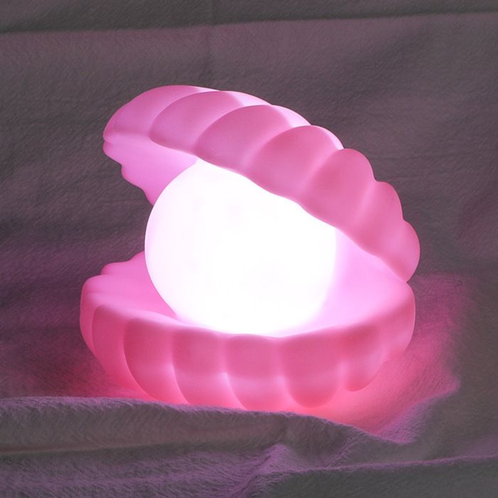 Veilleuse en coquillage rose nacré 0 25 watt lumière douce idéale pour les chambres et les tables de chevet. Lampe en