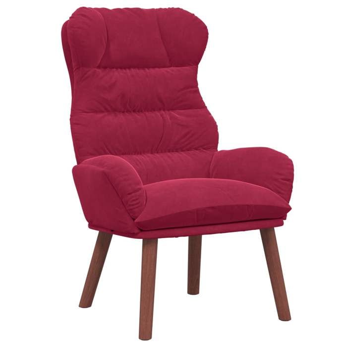 NEUF 2026 CHIC Chaise simple SWEETY Fauteuil de salon 1 PLACE Bordeaux 69x74x93 cm Velours FF4836