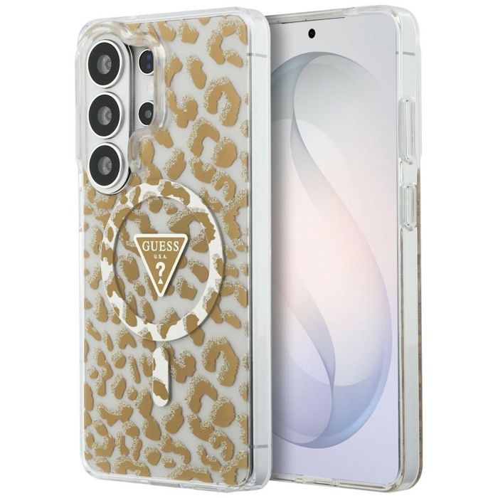Guess Coque IML Leopard Print Triangle MagSafe pour Samsung Galaxy S26 Ultra Marron - vue 2