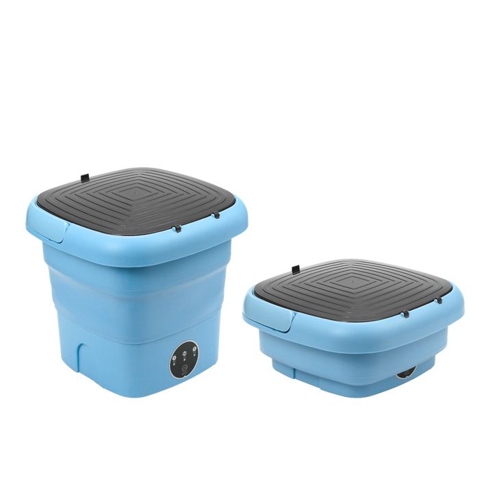 Machine à laver pliable et portable 45 L fonction antibactérienne à lumière bleue - bleue