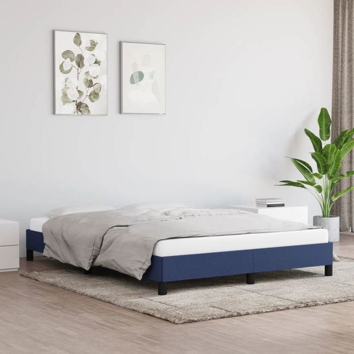 Bleu Cadre de Lit pour 140x190cm Lit Double - sans matelas - bleu 140x190cm tissu CL6280334