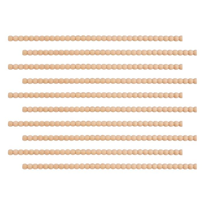 Moulure Bois Demi-Ronde - Lot de 10 40 cm non traitée - Bande perles décorative - Convient meuble porte mur étagère Cuneary