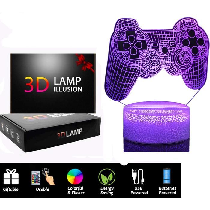 LAMPE A POSER du PS manette de jeu AProsp pour enfants Lampe de chevet LED télécommande Touchez pour changer de couleur