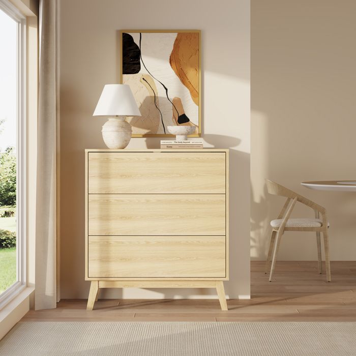 Commode Aastmabospoo 90 x 80 x 40 cm effet chêne clair Commode Aastmabospoo 90 x 80 x 40 cm effet chêne clair