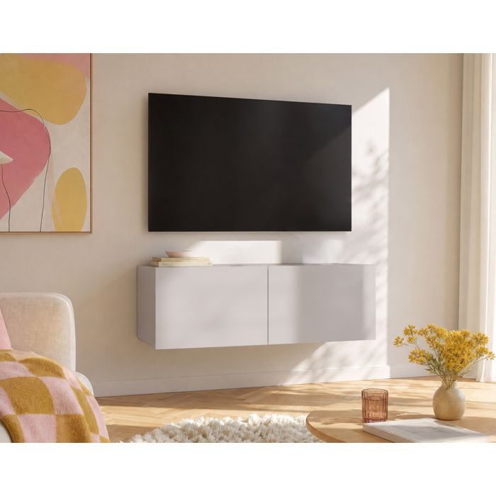 Alix - meuble tv modulable 100 cm - 2 portes - Crème Alix - meuble tv modulable 100 cm - 2 portes - Crème