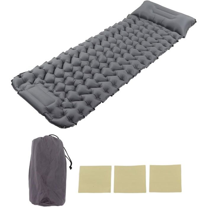 Matelas De Camping Autogonflant 196 X 68 X 9 Cm Matelas De Gonflable 1 Personne Imperméable Avec Pompe À Pied Et Oreiller