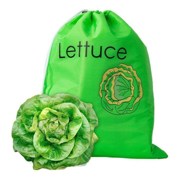 Lot de 2 sacs banane réutilisables conservation fraîcheur fruits légumes salade épinards tomates usage réfrigérateur cuisine