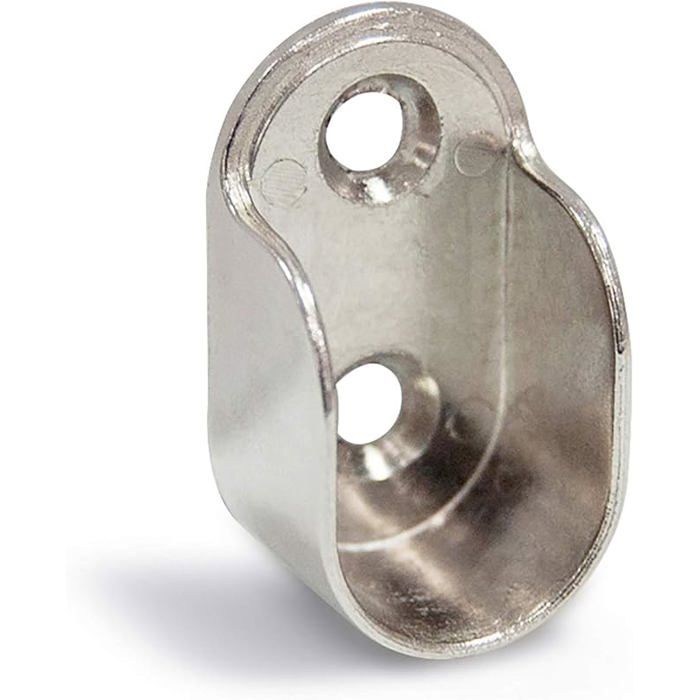 7060807 Support téral pour barre de penderie ovale Zamack Nickelé Lot de 10 Nickelé Lot de 10 LOT DE 10 SUPPORT POUR TRINGLE