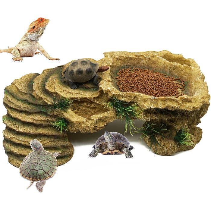 Plateforme Tortue Résine – Abri Salamandre Aquatique