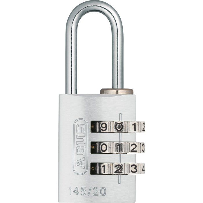 Cadenas à combinaison ABUS 14520 3 chiffres Aluminium Compact et léger