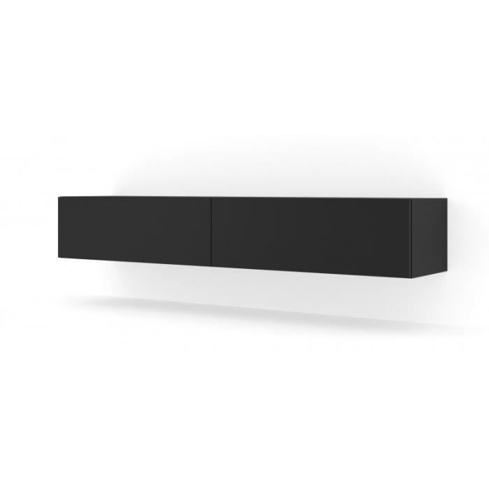 Meubles TV - Meuble TV Bingo avec 2 portes - Noir mat - L 180 x P 40 x H 30 cm Meubles TV - Meuble TV Bingo avec 2 portes - Noir mat - L 180 x P 40 x H 30 cm