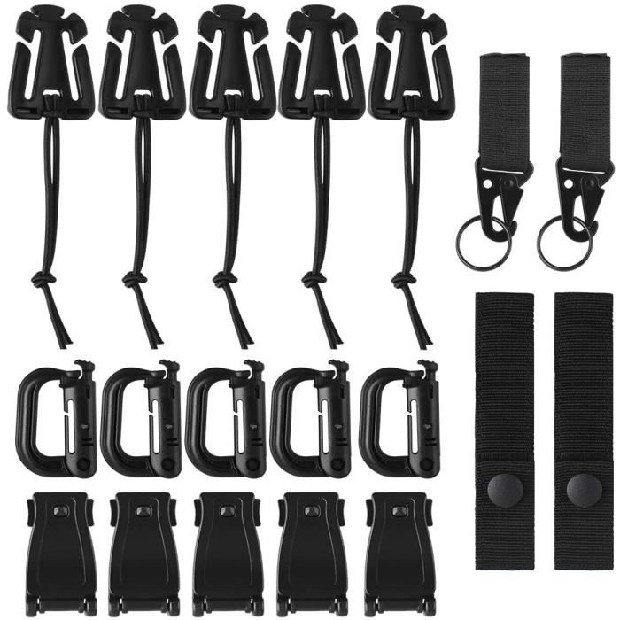 Porte-clés Tactique Pliable Molle - Mini Sac Extérieur Chasse, Nylon Noir, Neuf Sans étiquettes