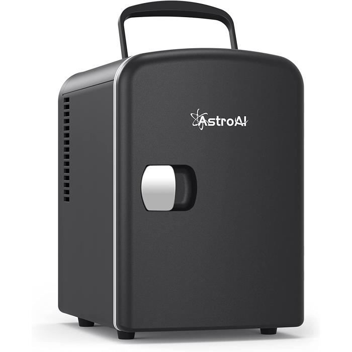 Mini Frigo 80L Avec Bac à Légumes Et Congélateur - Thermostat Réglable, Design Rétro Noir | Pour Chambre, Bureau