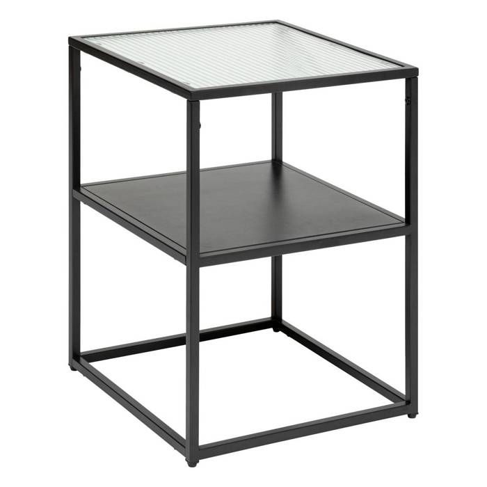 Desserte Thalia Atmosphera - Chariot Métal/Verre Doré 75cm