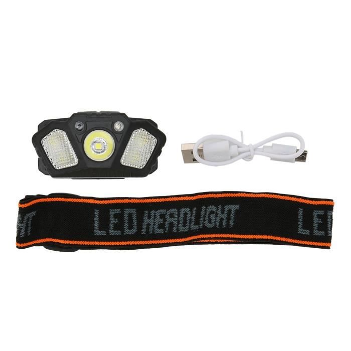 Mini lampe frontale LED super lumineuse, mains libres, portable, rechargeable et étanche pour la