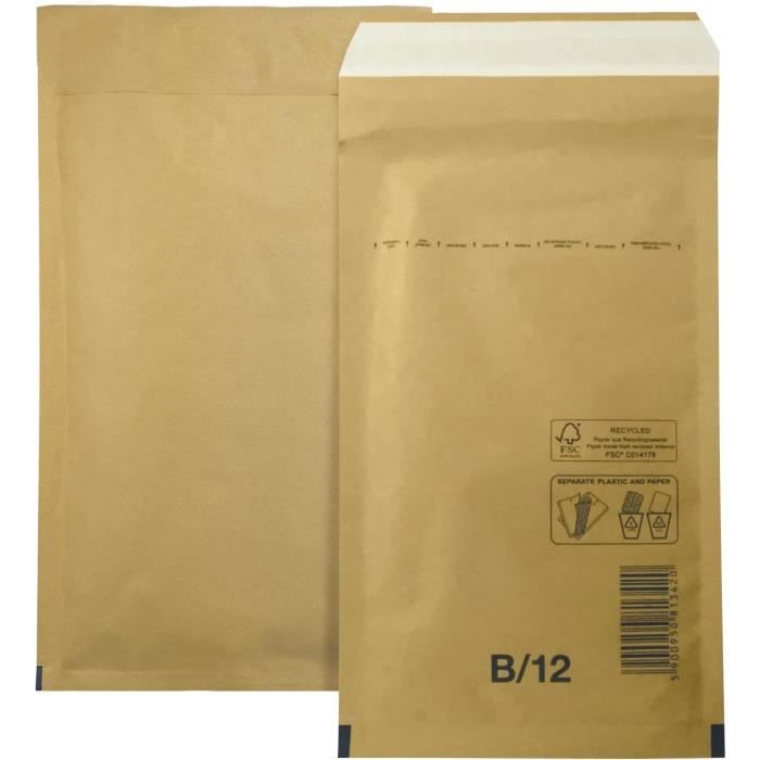 STARVAST 100Pcs Enveloppes à Bulles Jaunes 12x19.5cm - Enveloppes Matelassées Auto-Adhésives Imperméables