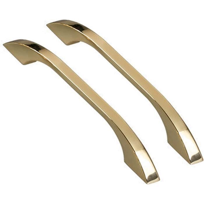 Drenky Poignée Meuble Lot de 5, Poignee de Meuble Cuisine Entraxe 96mm en Acier Inoxydable poignee meuble dorée Poignée de Porte de Placard Avec des
