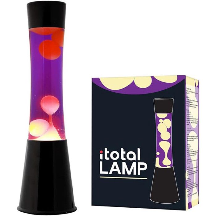 ITotal XL1789 Lampe à Lave 40 cm avec Base Noire Liquide Violet et Cire Jaune