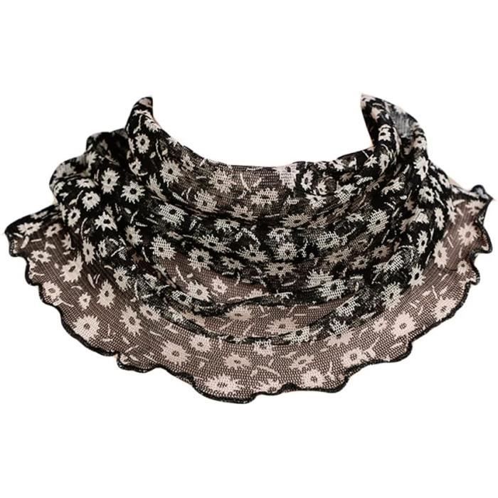 Foulard Vintage S. OLIVIER En Soie 100% - Motif Floral Blanc - 48x49 Cm - Tour De Cou Ou Bandana - Occasion Très Bon état