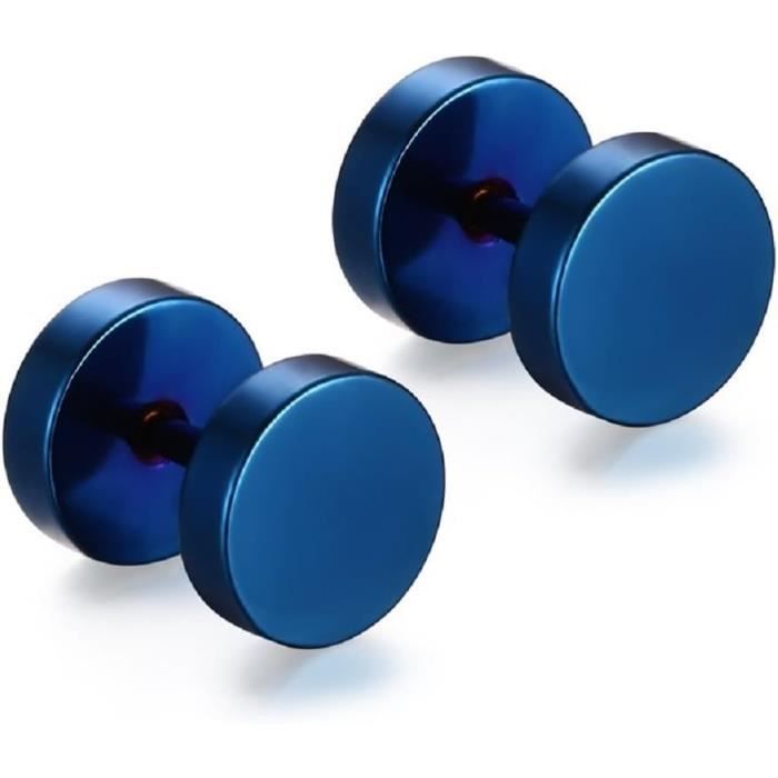 KOOBODY Lot De 2 Écarteurs Oreilles à Vis Acier Inox 316L Bicolore - Calibre 0G-1