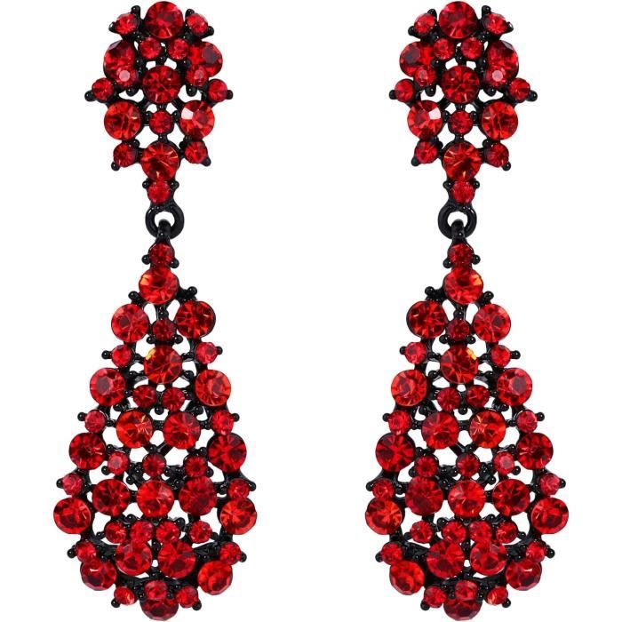 Boucles d'Oreilles Pendantes Goutte d'Eau Ravine