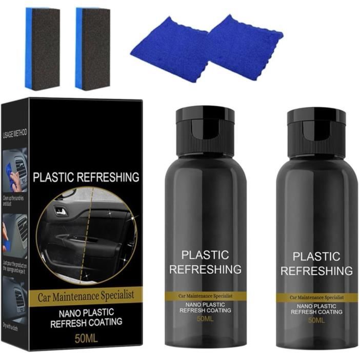 Polytrol Kit Nettoyant Et Rénovateur Plastique Voiture - Éponge + Stylo Efface Rayures - Intérieur Extérieur Auto