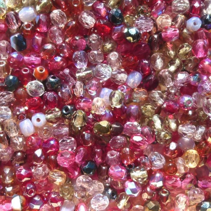 100 Perles Facettées Preciosa Light Rose 3 Mm - Perles De Bohême Pour Bijoux DIY