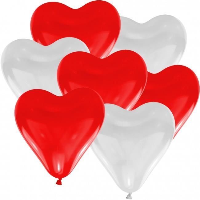 Lot de 25 ballon de baudruche en forme de coeur blanc décoration d'anniversaire
