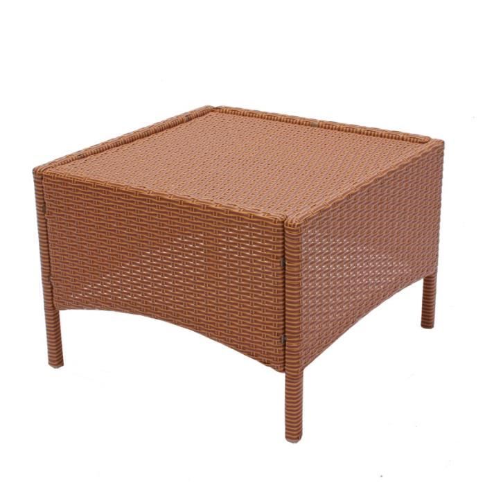 Table Basse Salon De Jardin En Polyrotin Marron Achat Vente